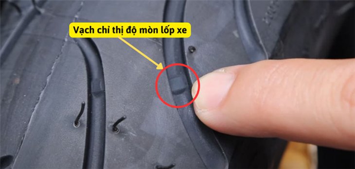 Vạch hiển thị độ mòn lốp xe ô tô